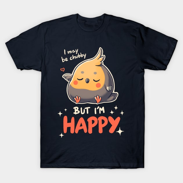 Happy Cockatiel // Chubby, Body Positive, Parrot T-Shirt by Geekydog